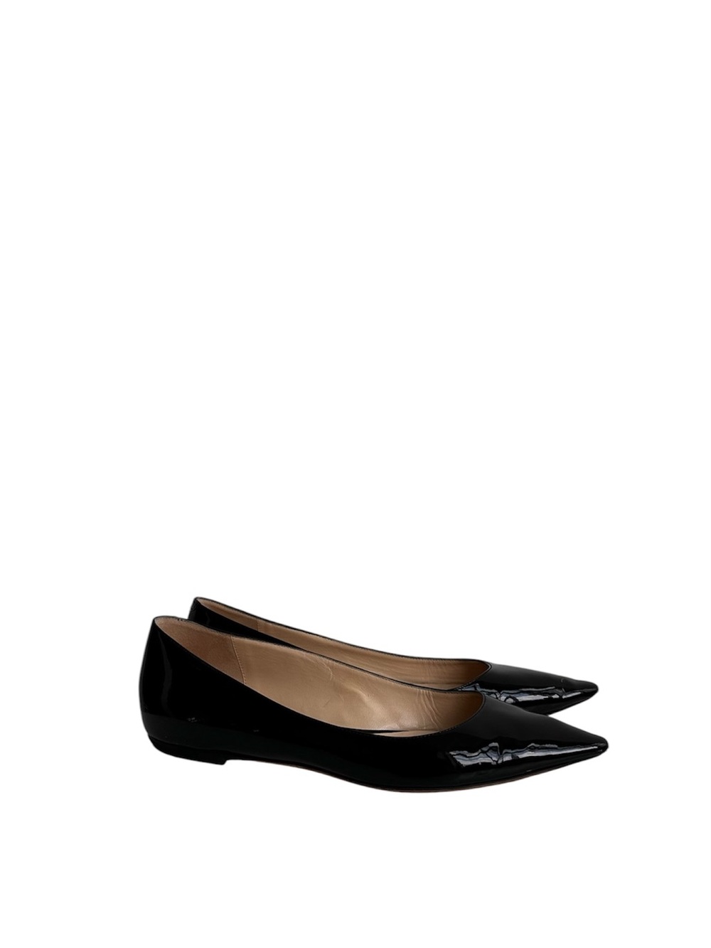 Jimmy Choo Alina Black Patent Leather Pointed Flats